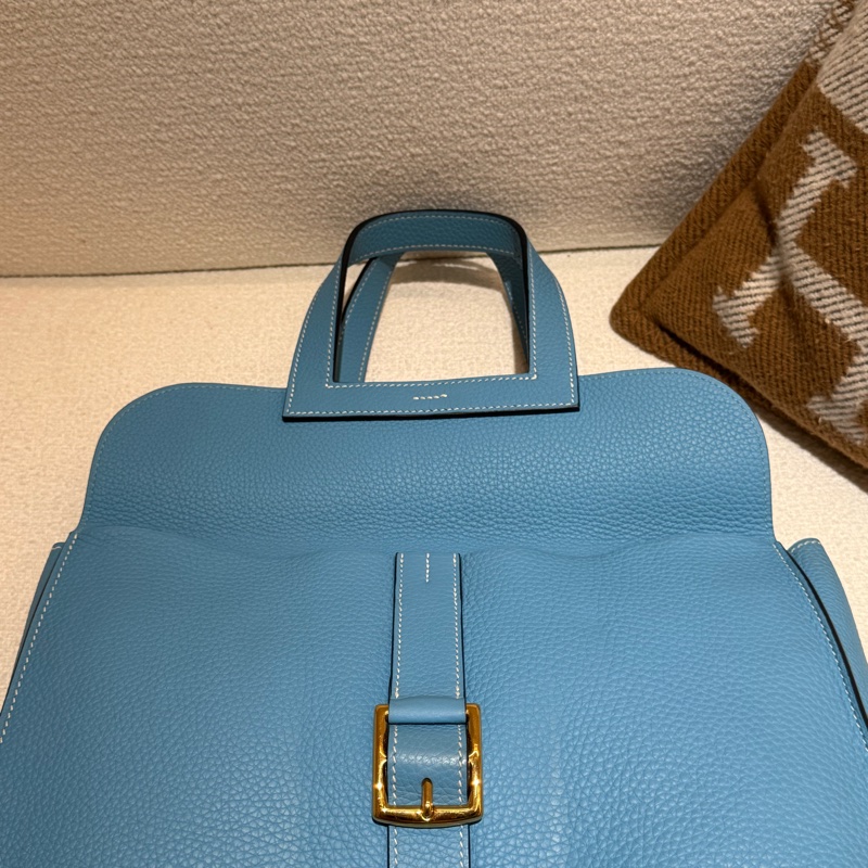 HERMES HALEAN 31cm P3愛馬仕北方藍金釦五用斜背手提肩背包-4