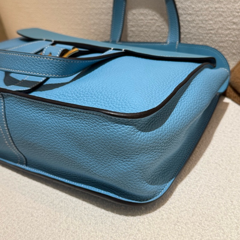 HERMES HALEAN 31cm P3愛馬仕北方藍金釦五用斜背手提肩背包-5