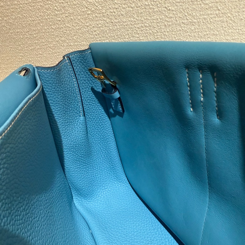 HERMES HALEAN 31cm P3愛馬仕北方藍金釦五用斜背手提肩背包-17