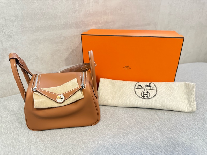 *全新* Hermes Mini Lindy 金棕配 金+銀扣-4