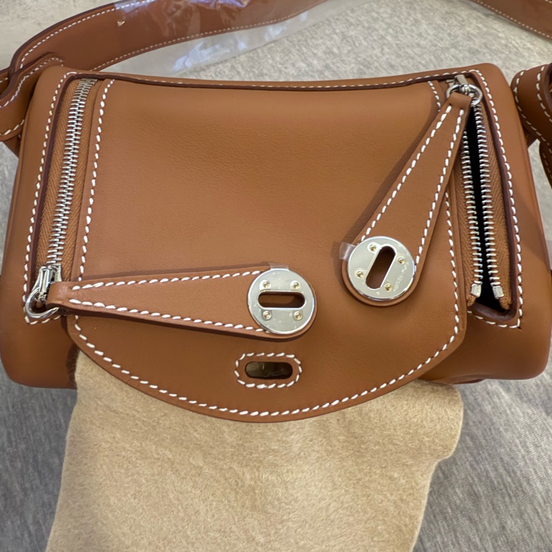 *全新* Hermes Mini Lindy 金棕配 金+銀扣-11