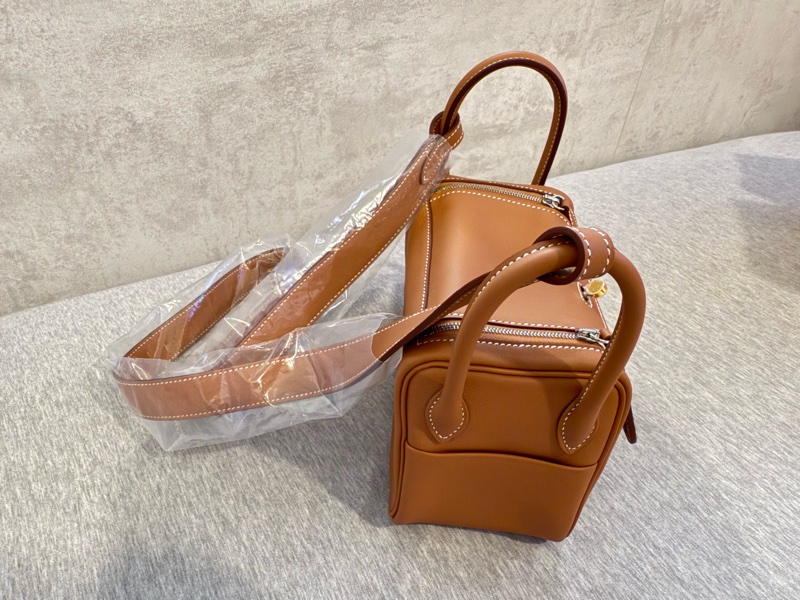 *全新* Hermes Mini Lindy 金棕配 金+銀扣-13
