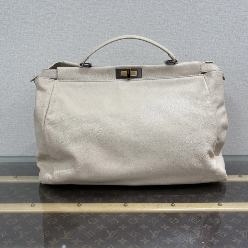 FENDI 大號米色peekaboo手提包 38*32*16 98新配件塵袋-5