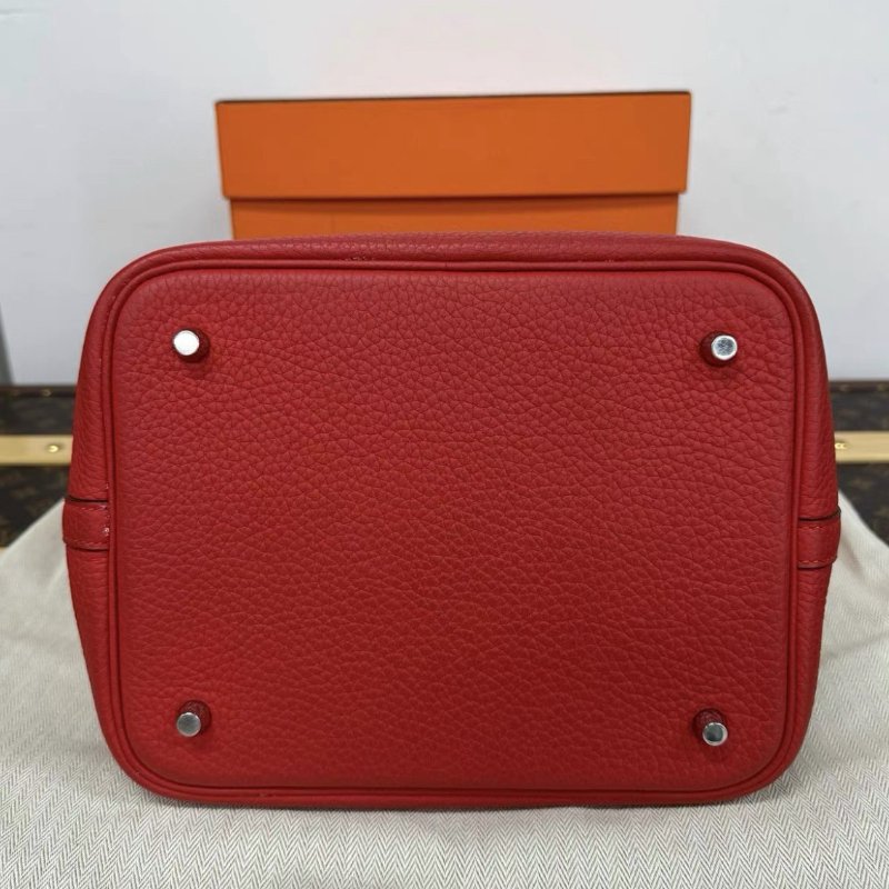 HERMES Picotin Lock番茄紅S3菜籃子22手提包 22*21*17 98新配件盒子塵袋鑰匙鎖購證-3