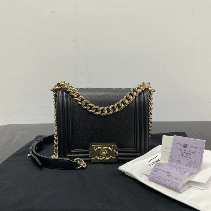 CHANEL 黑金leboy肩背斜背包 18*16*6.5 99新配件塵袋購證-0