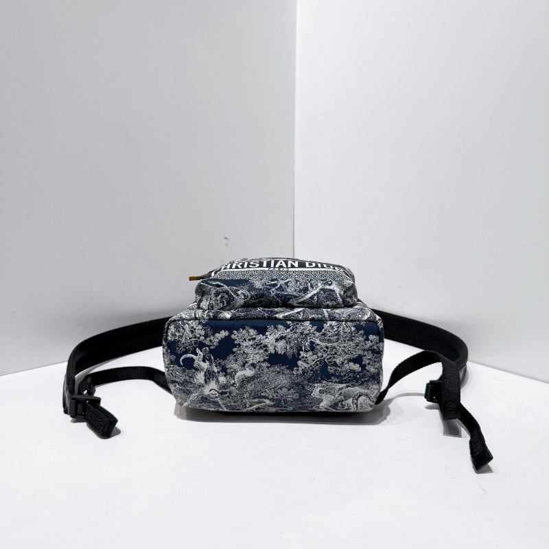 迪奧 /DIOR叢林系列 travel 動物園雙肩包書包 小號 後背包藍色百搭時尚自重輕-4