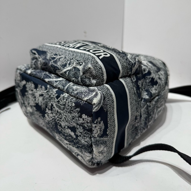 迪奧 /DIOR叢林系列 travel 動物園雙肩包書包 小號 後背包藍色百搭時尚自重輕-8