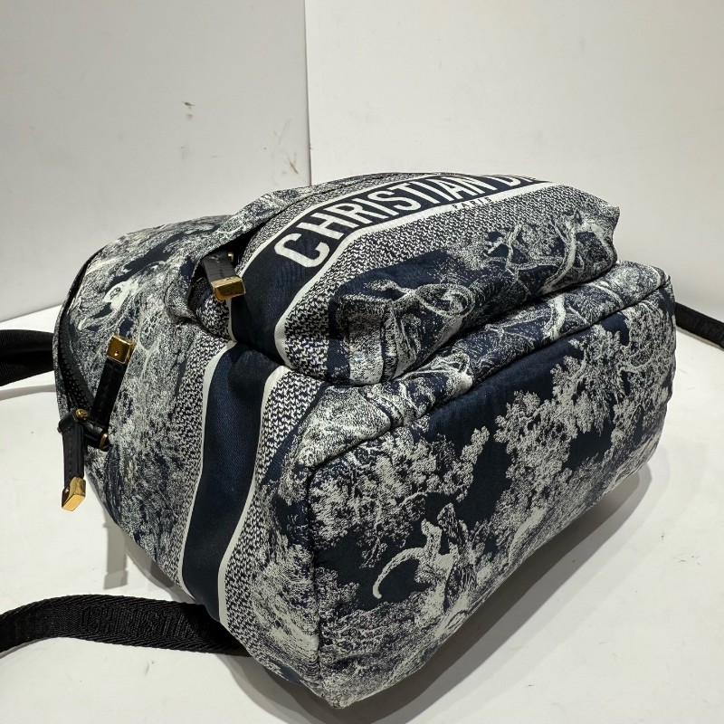 迪奧 /DIOR叢林系列 travel 動物園雙肩包書包 小號 後背包藍色百搭時尚自重輕-9