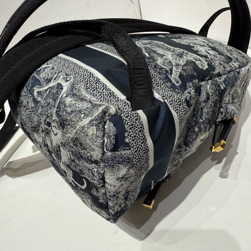 迪奧 /DIOR叢林系列 travel 動物園雙肩包書包 小號 後背包藍色百搭時尚自重輕-10