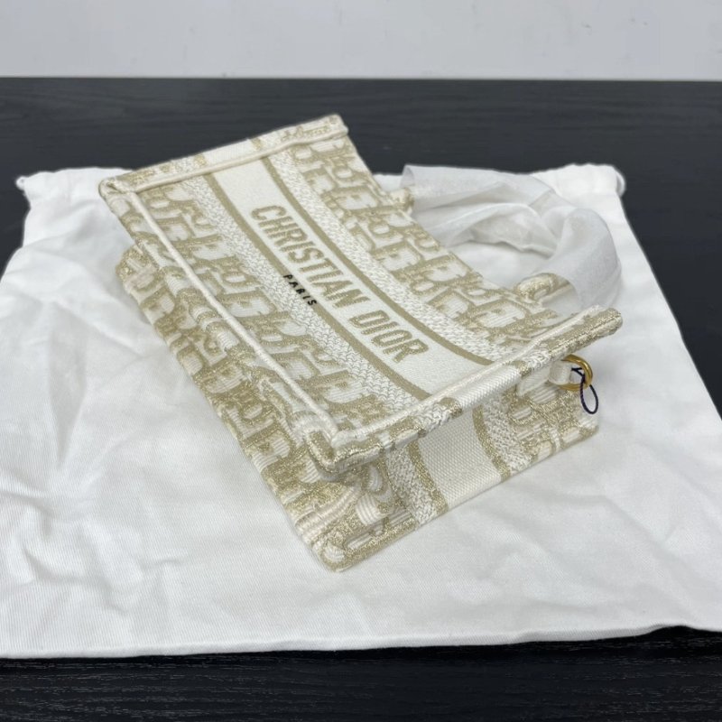 DIOR 白金刺繡Book mini托特手提肩背包 21.5*13*7.5 全新閒置配件盒子塵袋-2
