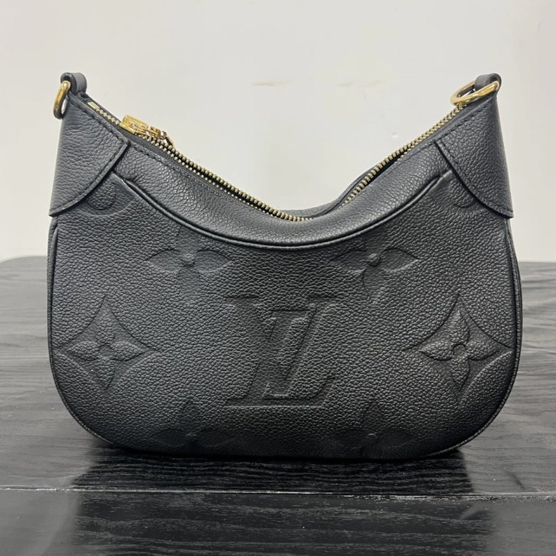 LV Bagatelle全皮壓花肩背斜背牛角包 芯片款 24*18*7 98新配件塵袋-5