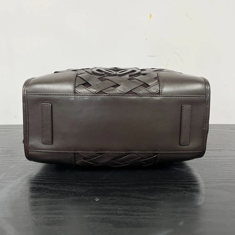 LOEWE Amazona巧克力牛皮限量編織手提包 29*15*13 98新配件塵袋-4