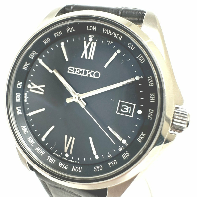 SEIKO 7B75-0AB0 Seiko Selection 太陽能模擬手錶,男士,不鏽鋼,銀色-2