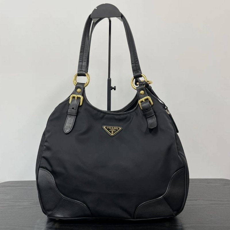 PRADA 黑金Shoulder bag南瓜腋下包 30.5*14.5*21.5 98新-0