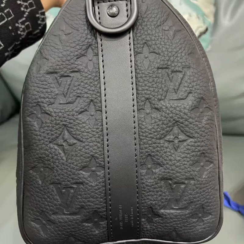 Lv keepall 35 全皮黑色壓紋 配件盒子塵袋購證 全新-2