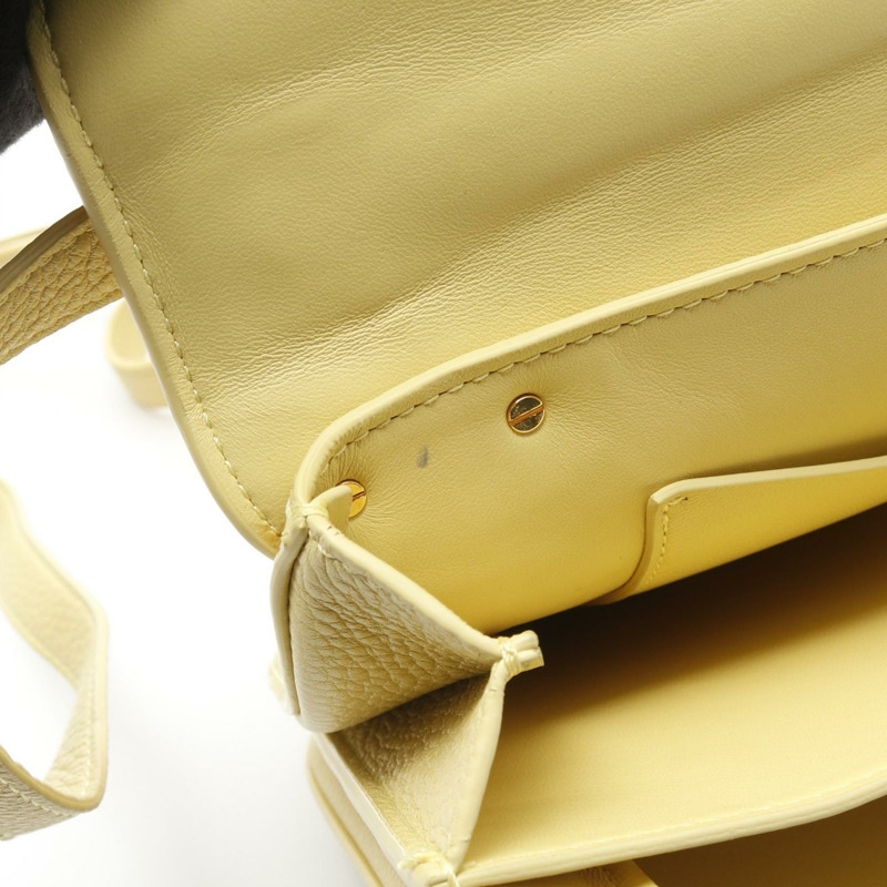 BOTTEGA VENETA Mount 鏈條單肩包 667398V12J0 皮革 黃色 二手 女款-7