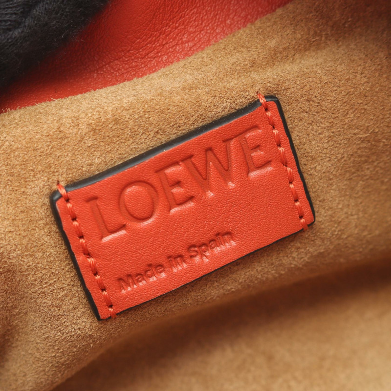 LOEWE Nano Flamenco 手拿包 鏈條單肩包 A411FC6X01 皮革 橘紅色-3