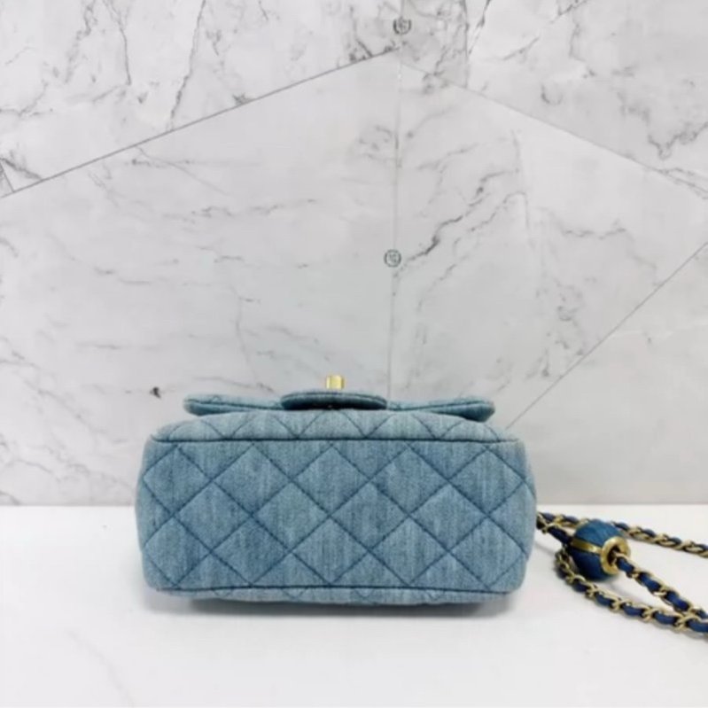Chanel 牛仔金球方胖子 全新 晶片款 18*13*7-3