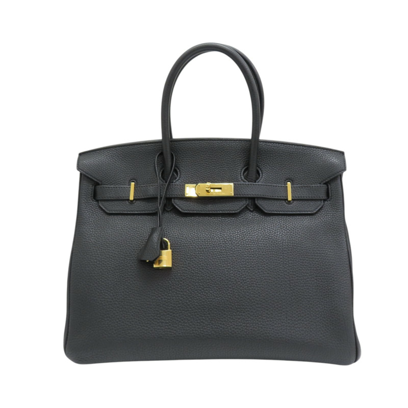 黑色 Togo牛革 Birkin 35 柏金包 手提包 □M刻 金扣【HERMES 愛馬仕】-0