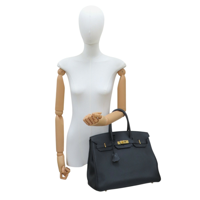 黑色 Togo牛革 Birkin 35 柏金包 手提包 □M刻 金扣【HERMES 愛馬仕】-9