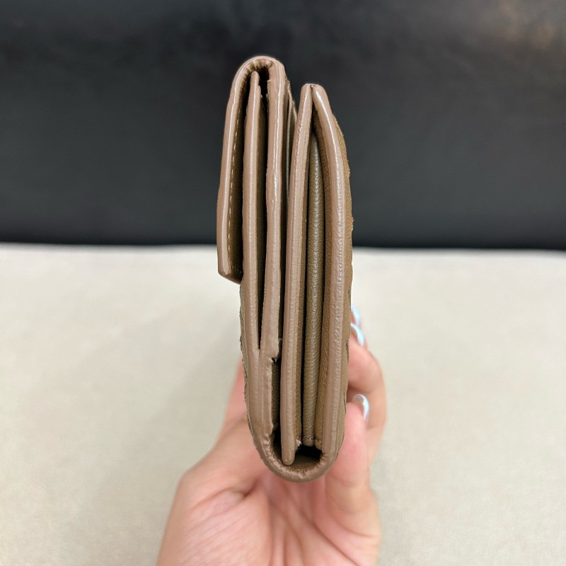 BV/葆蝶家 編織小牛皮深棕色長款三折錢包長夾銀包-2