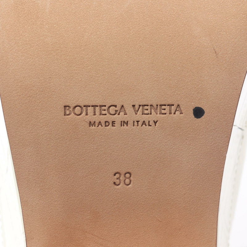 BOTTEGA VENETA 白色皮革穆勒涼鞋 667212 38碼 二手 女款-5