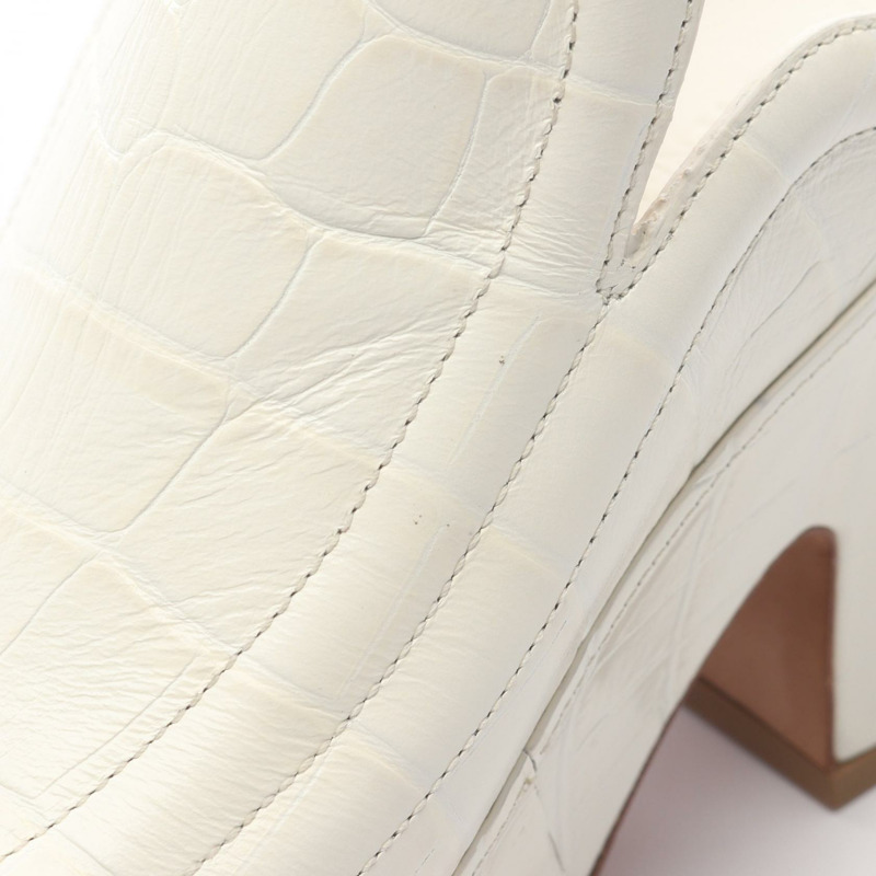 BOTTEGA VENETA 白色皮革穆勒涼鞋 667212 38碼 二手 女款-6