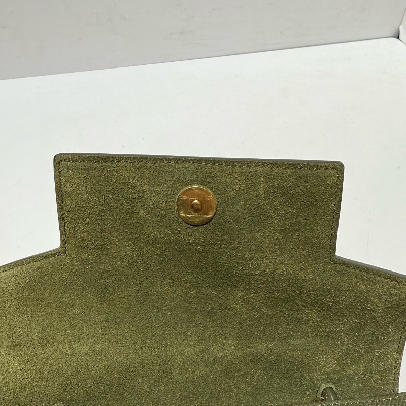 Celine 新標鯰魚nano墨綠色荔枝紋牛皮搭配金色五金 手提包 肩背包-9