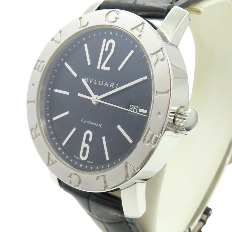 黑色格紋面盤 不鏽鋼 BVLGARI BVLGARI 手錶 BB42SL-2