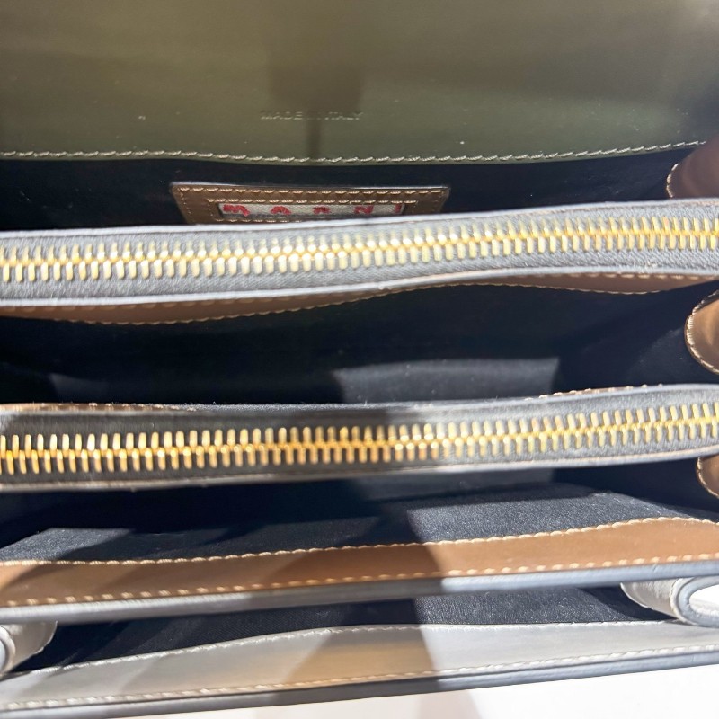 Marni Trunk風琴包 光面牛皮材質 肩背包斜背包-8
