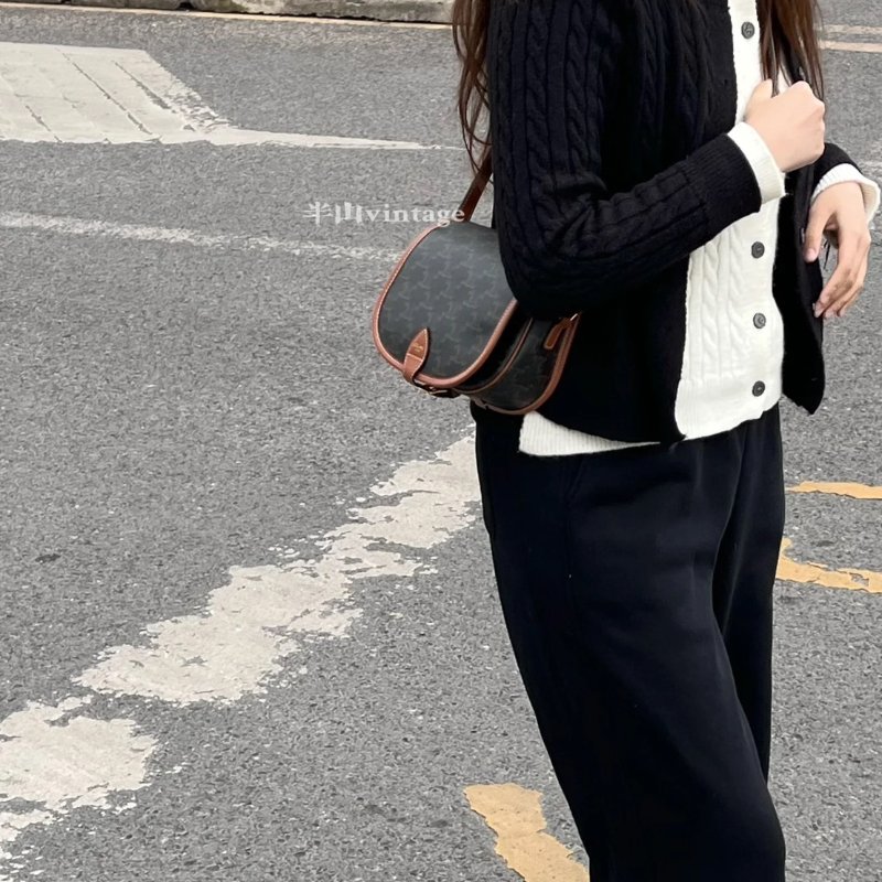 CELINE 凱旋帆布馬鞍包-9