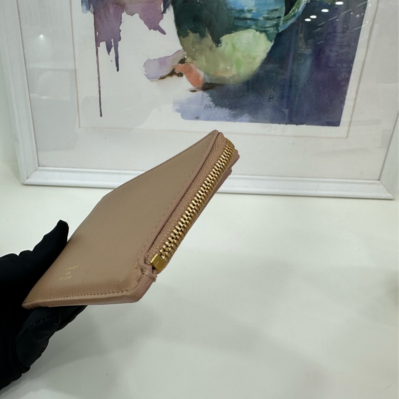 巴黎世家Balenciaga米色 拉鍊卡包 零錢包-3