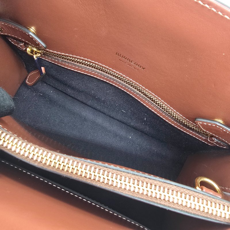 BURBERRY 巴寶莉 新款迷你 Vintage 格紋 雙提把 Title 手提包 肩背包-9