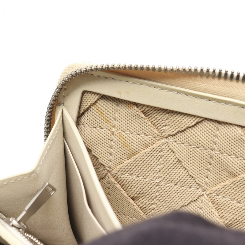 BOTTEGA VENETA 輕質織帶長款皮夾 657356V0P 帆布 米色 二手 BV-4