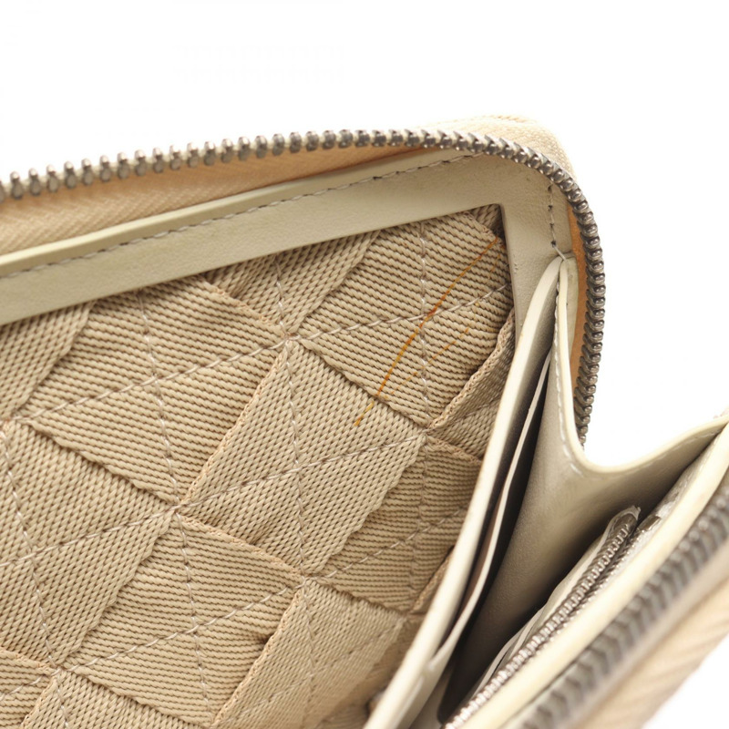 BOTTEGA VENETA 輕質織帶長款皮夾 657356V0P 帆布 米色 二手 BV-5