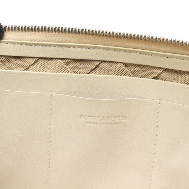 BOTTEGA VENETA 輕質織帶長款皮夾 657356V0P 帆布 米色 二手 BV-6