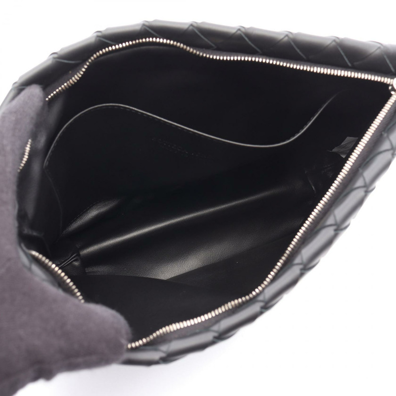 BOTTEGA VENETA Intrecciato 手拿包 皮革 黑色 二手 女士-2