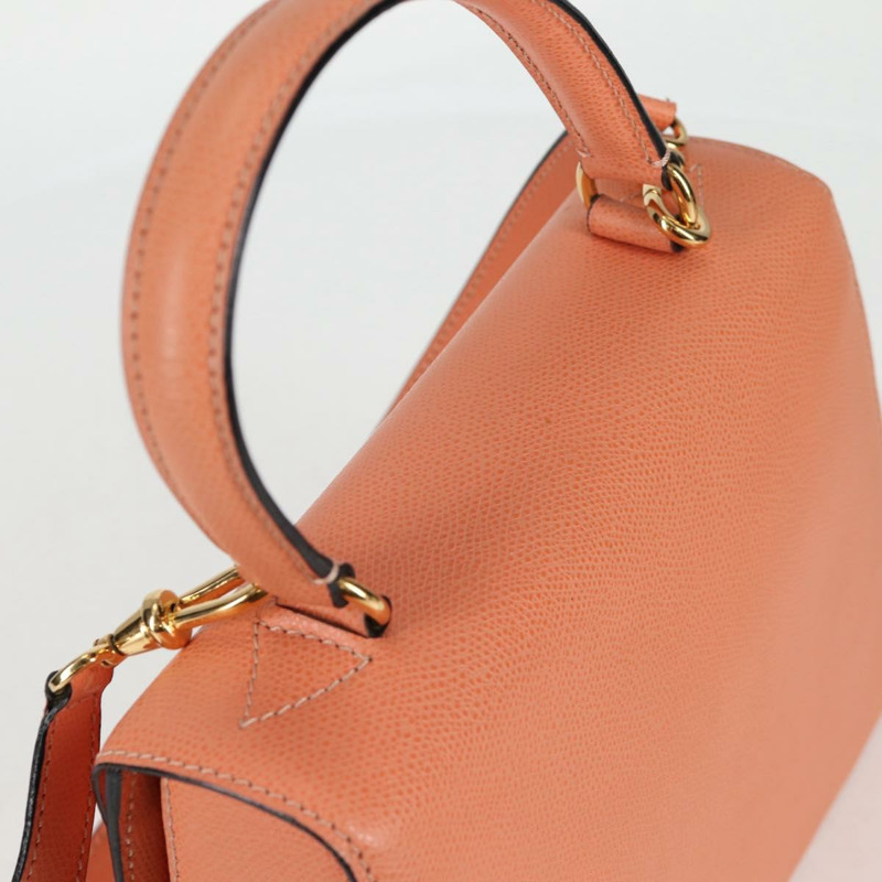 【日本直送】CELINE 手提包 皮革 兩用 橙色 金色 正品 136205V-5