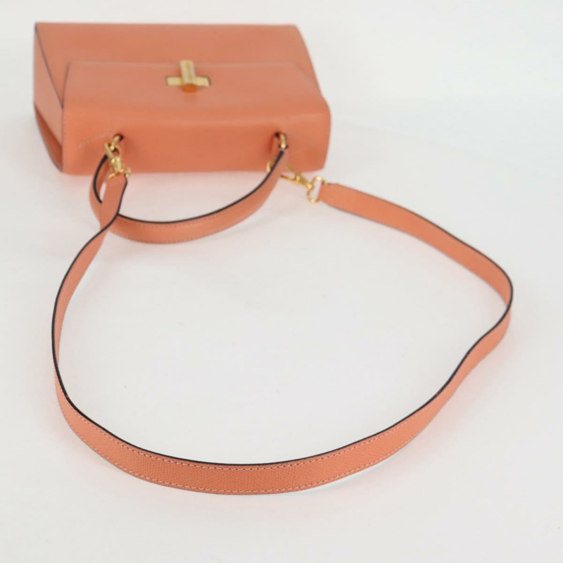 【日本直送】CELINE 手提包 皮革 兩用 橙色 金色 正品 136205V-7