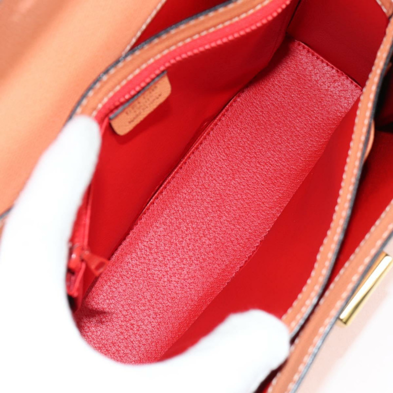 【日本直送】CELINE 手提包 皮革 兩用 橙色 金色 正品 136205V-9