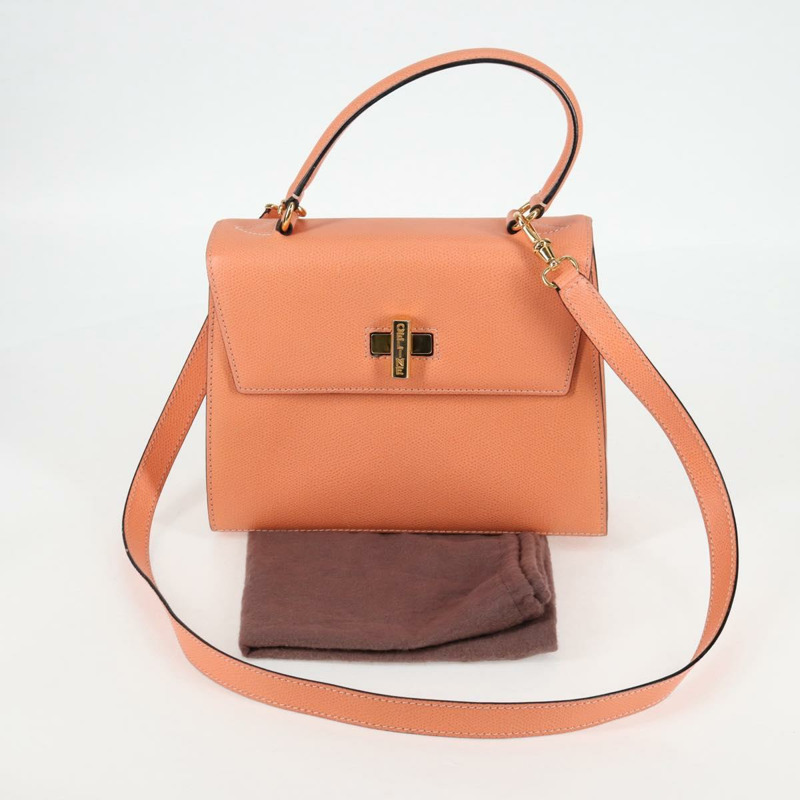 【日本直送】CELINE 手提包 皮革 兩用 橙色 金色 正品 136205V-11