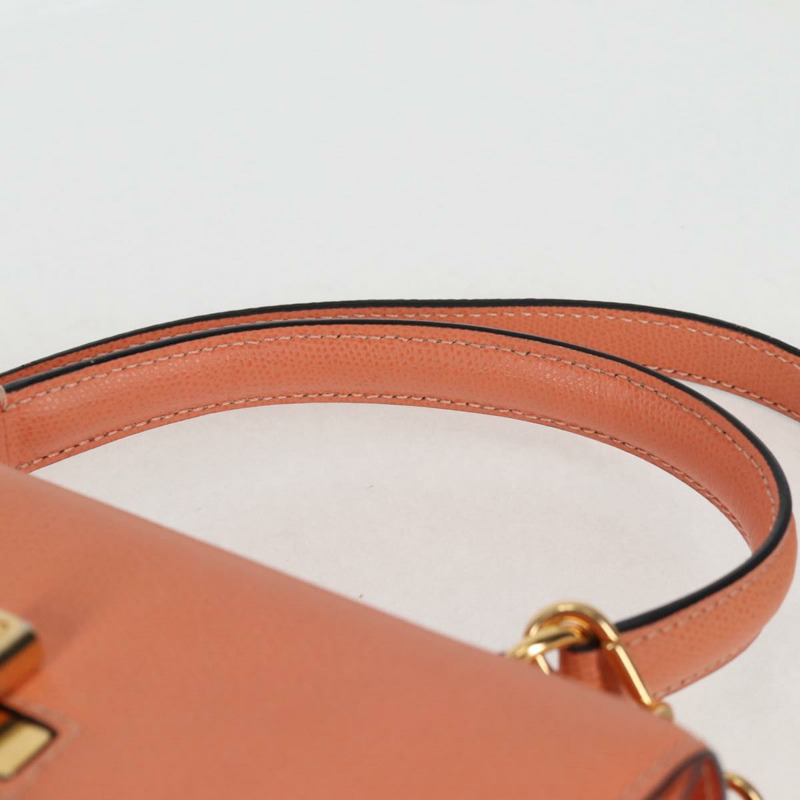 【日本直送】CELINE 手提包 皮革 兩用 橙色 金色 正品 136205V-13