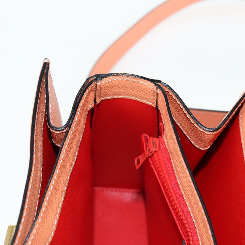 【日本直送】CELINE 手提包 皮革 兩用 橙色 金色 正品 136205V-24