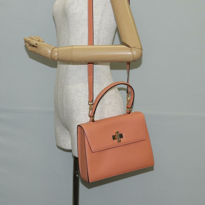 【日本直送】CELINE 手提包 皮革 兩用 橙色 金色 正品 136205V-27