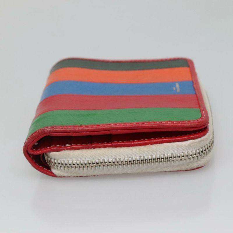 【日本直送】BALENCIAGA 皮革對折皮夾 紅色 銀色 正品 135817-3