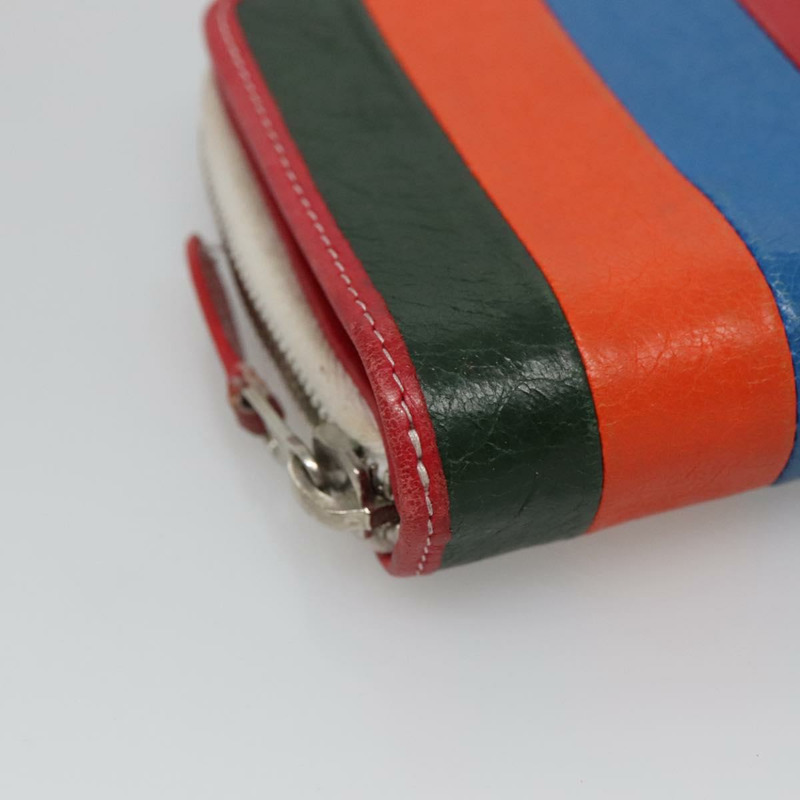 【日本直送】BALENCIAGA 皮革對折皮夾 紅色 銀色 正品 135817-13