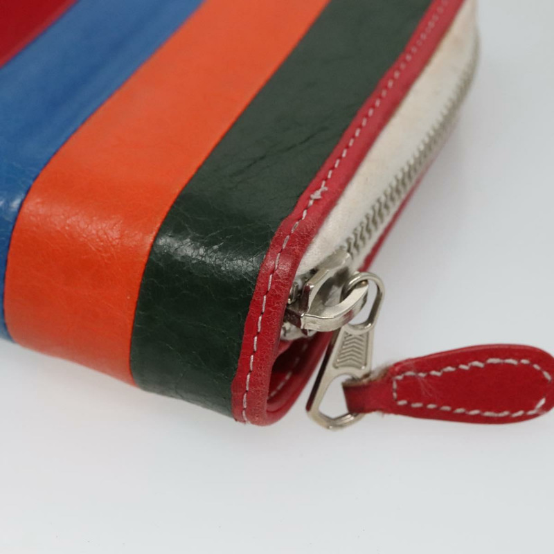 【日本直送】BALENCIAGA 皮革對折皮夾 紅色 銀色 正品 135817-14