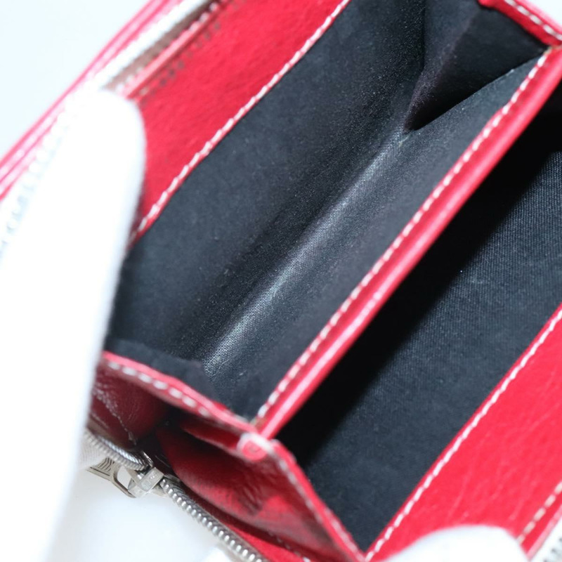 【日本直送】BALENCIAGA 皮革對折皮夾 紅色 銀色 正品 135817-19