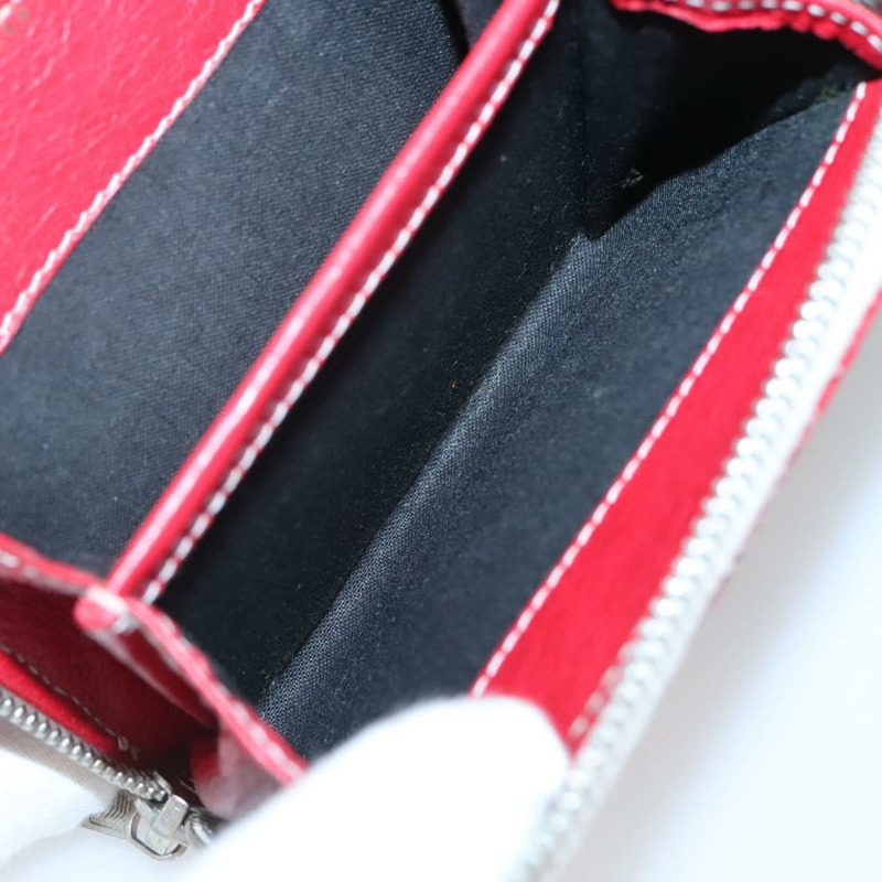 【日本直送】BALENCIAGA 皮革對折皮夾 紅色 銀色 正品 135817-20