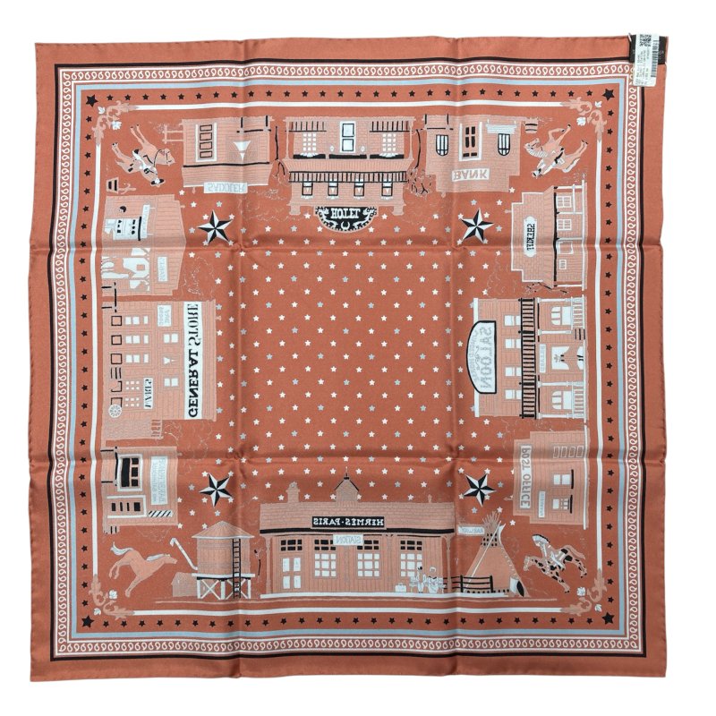 HERMES 愛馬仕 方巾 花紋-1